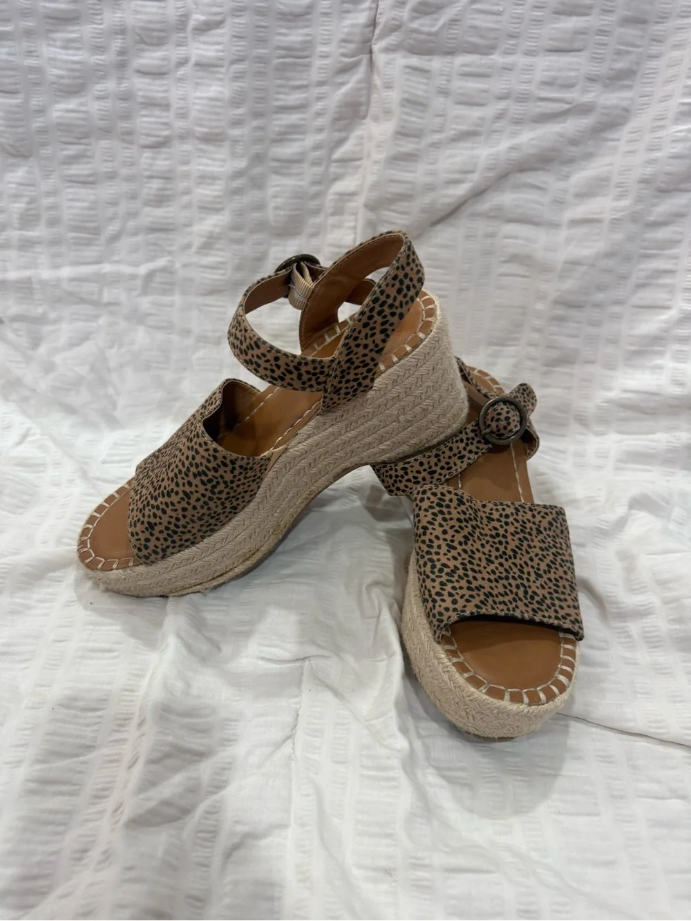 Target Tan and Black Leopard Print Wedge Sandals